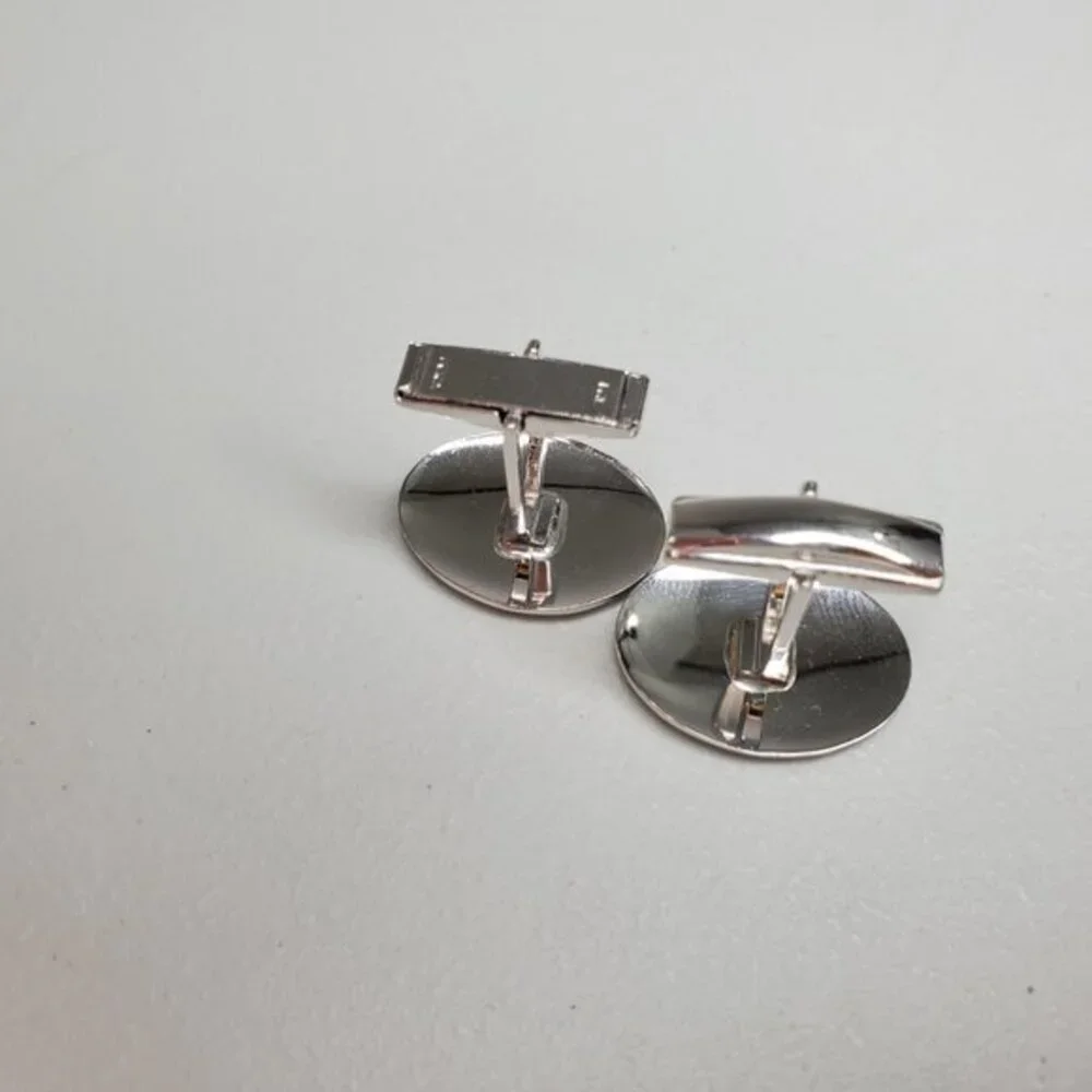 Cuff Links Monogram HG‎ H G Engraved Star Matte Str